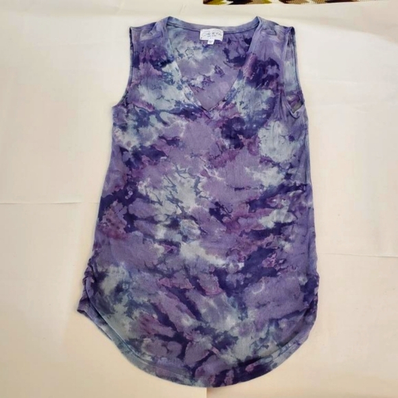 Tye Dye Tops - Tye Dye Purple blue hues sleeveless top